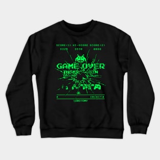 GAME OVER retro arcade game by LOBO TOMY Crewneck Sweatshirt